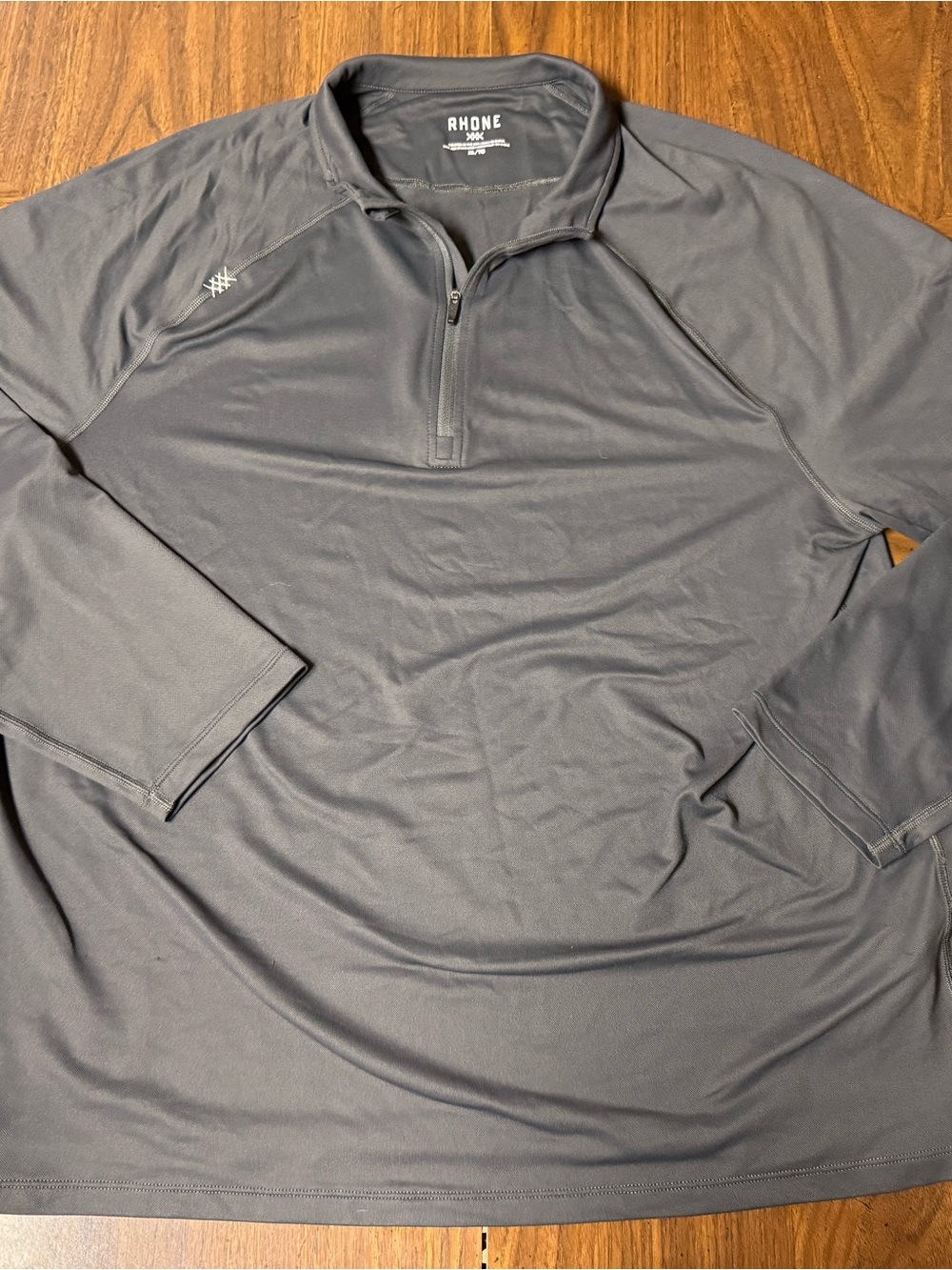 RHONE Men’s Quarter-Zip Pullover - Charcoal Long Sleeve Polo Performance